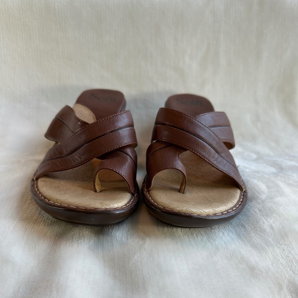Sofft Brown Leather Womens Sandle Size 8M - Picture 2 of 10